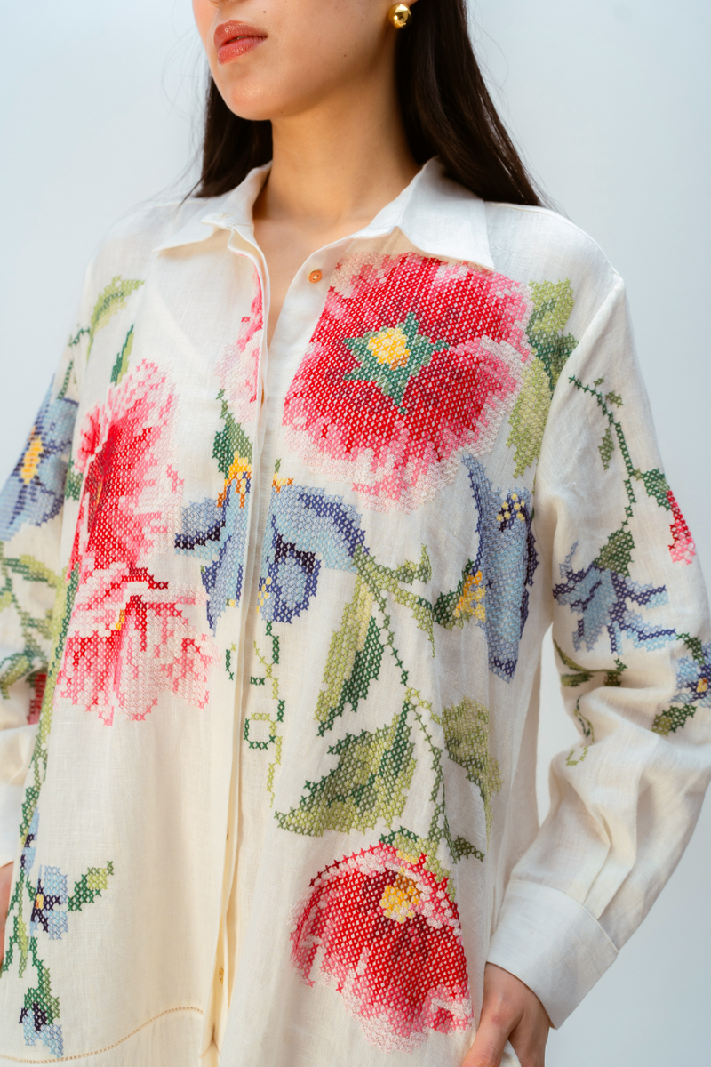 WINDFLOWER DRESS linen dress by Ode to Odd in off white for women Worldwide