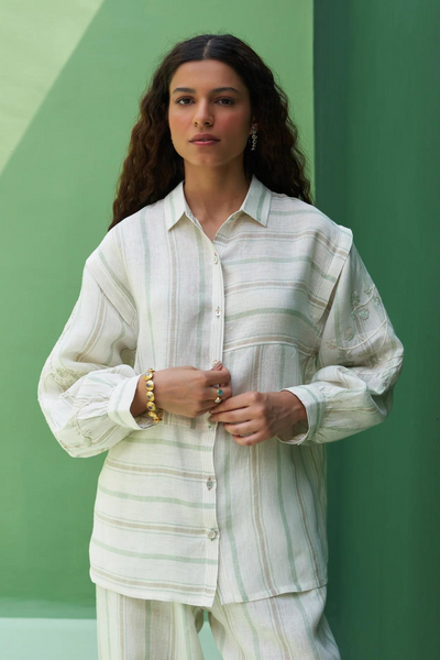 Akra Striped Linen Shirt
- Mint