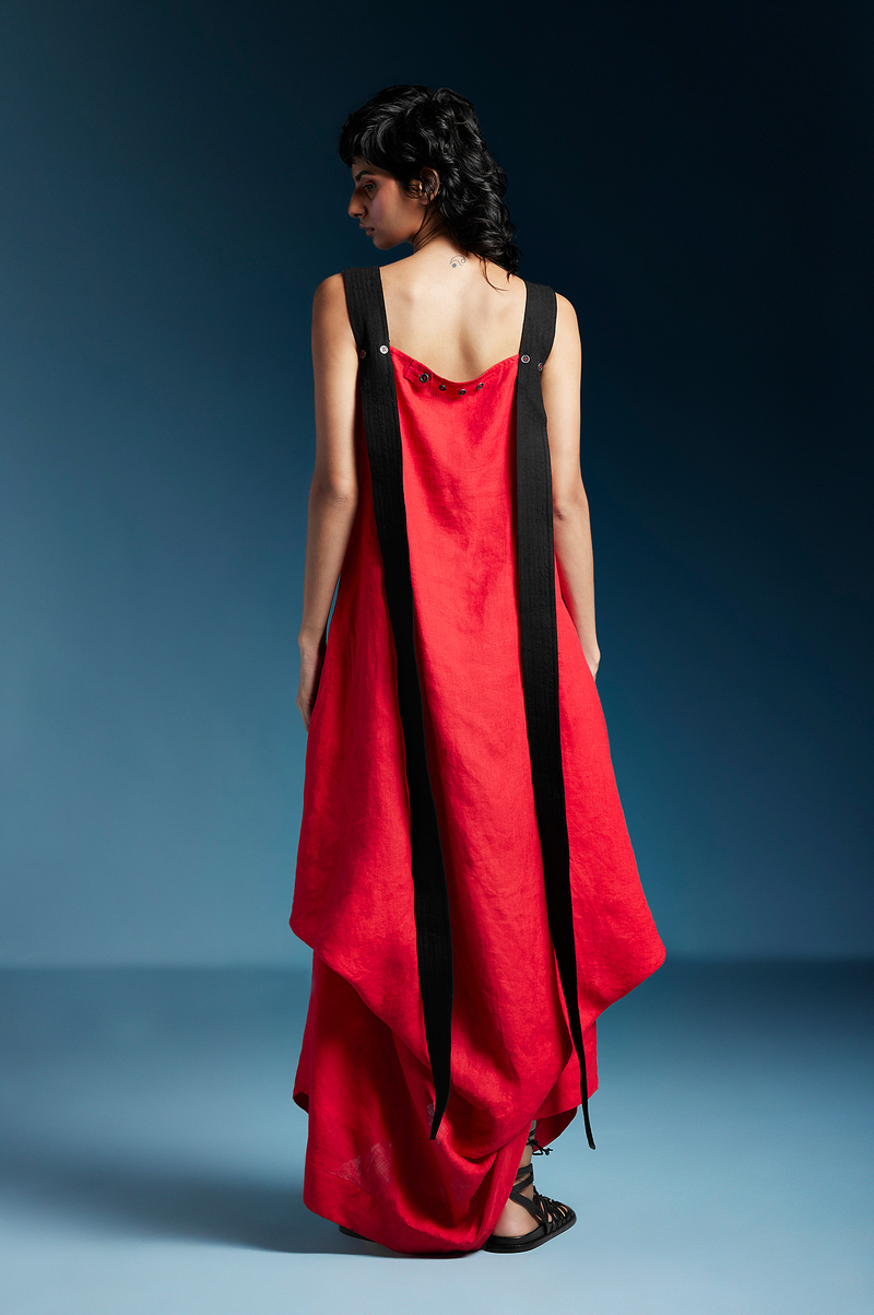 Sienna Dress-Red by Chola in red color for women Worldwide