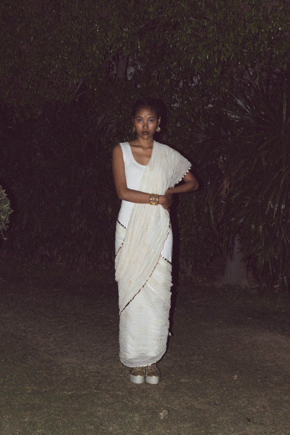 NAVA EMBROIDERED SARI DRESS