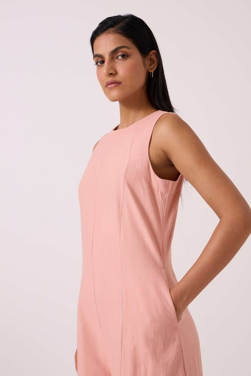 Vronsky Pink Handwoven Jumpsuit cotton by The Summer House in blue color for women Worldwide