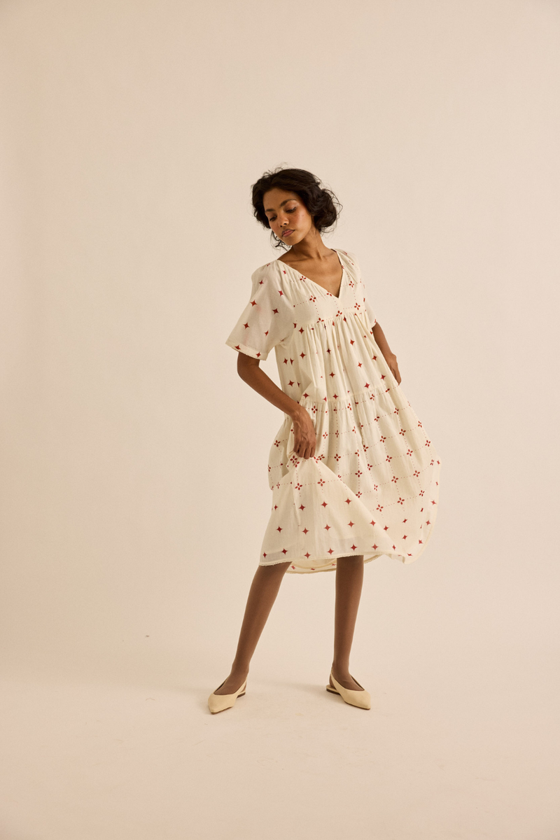 Starveil Dress mul dress by Khara Kapas in off-white for women Worldwide