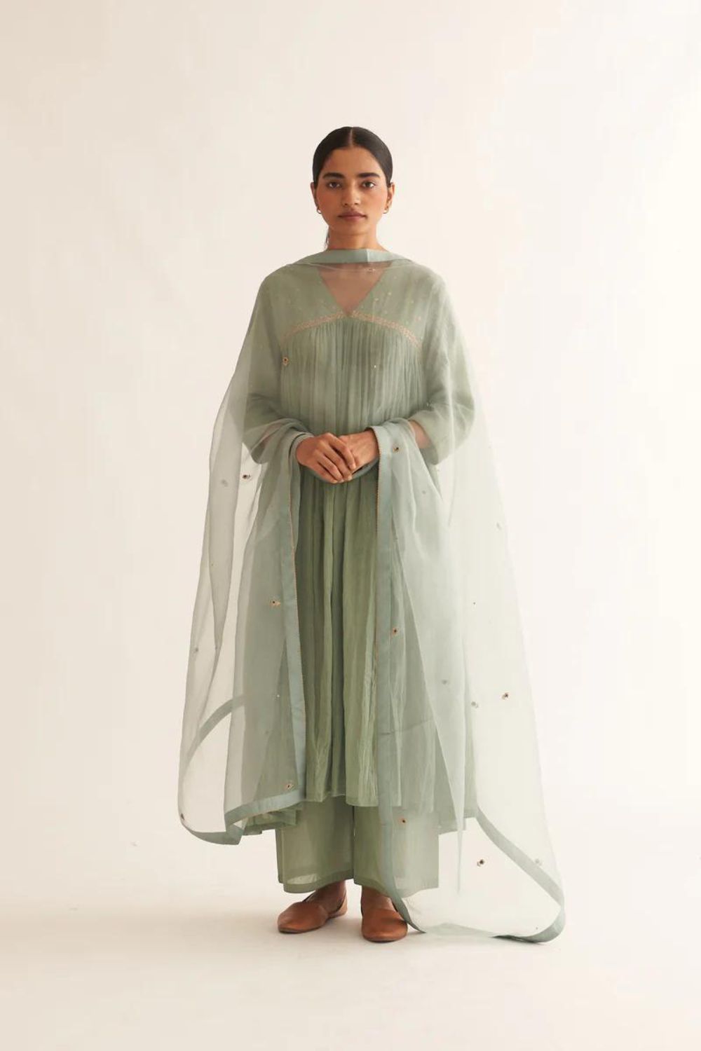 MRINAL LIGHT GREEN KURTA SET