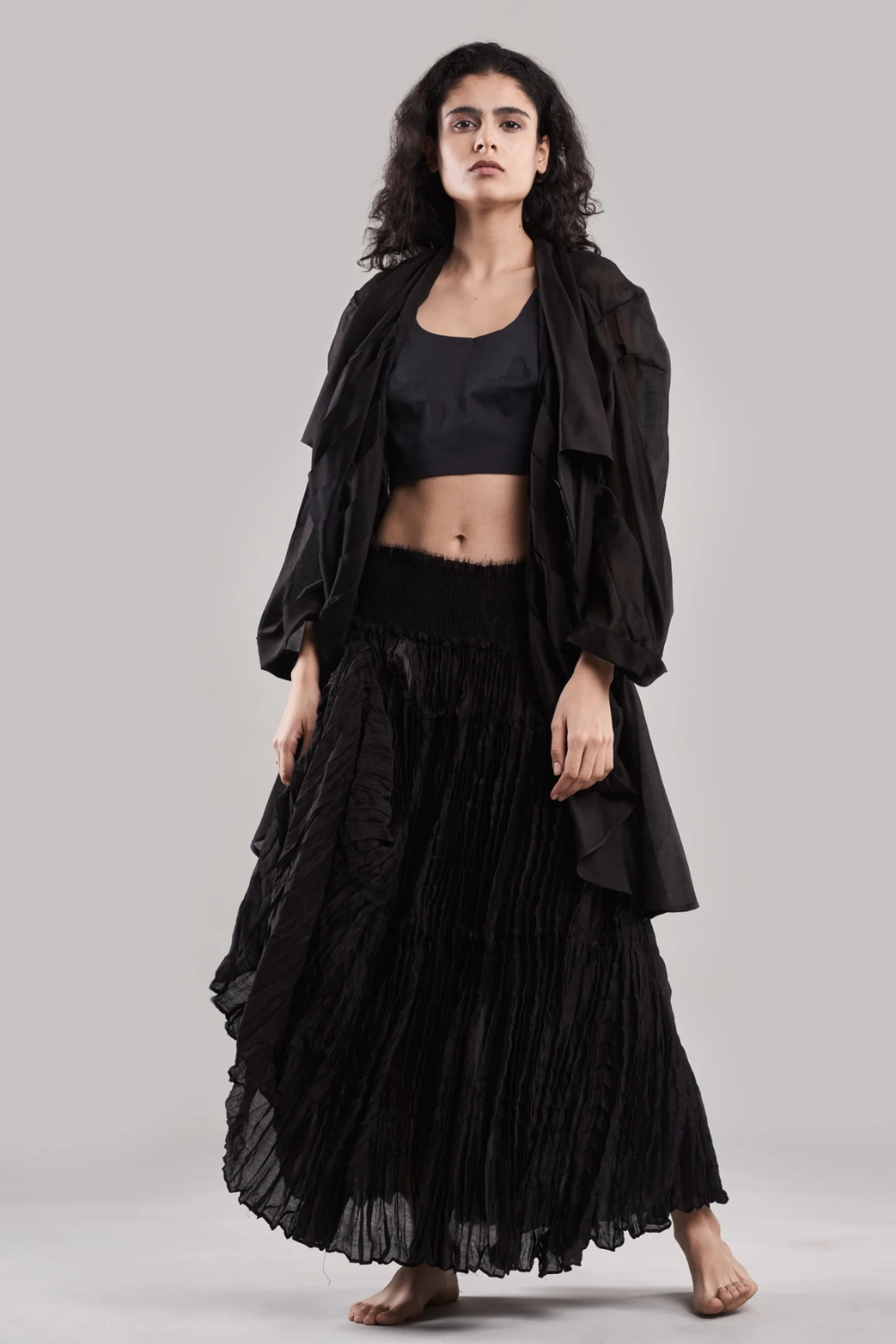 Chahel Versatile Wrinkle Skirt and Jacket