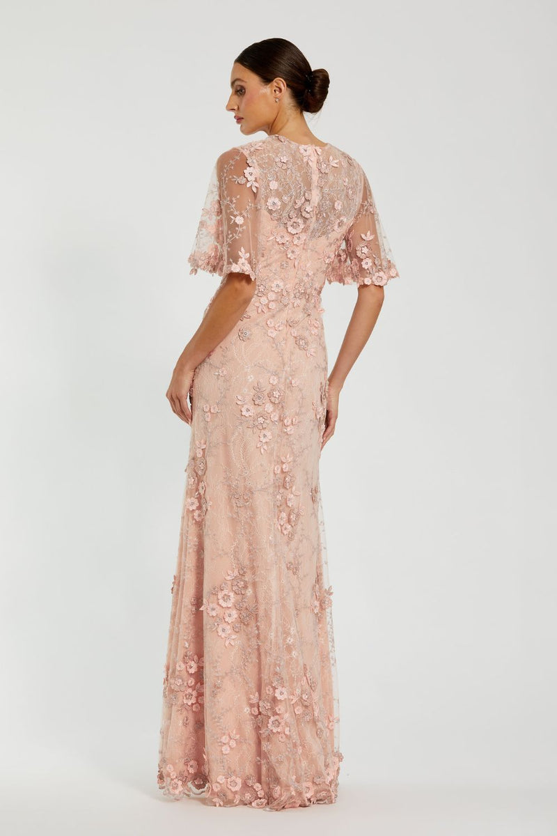 68810-Floral Embroidered Net Gown-Rose by Mac Duggal for women Worldwide