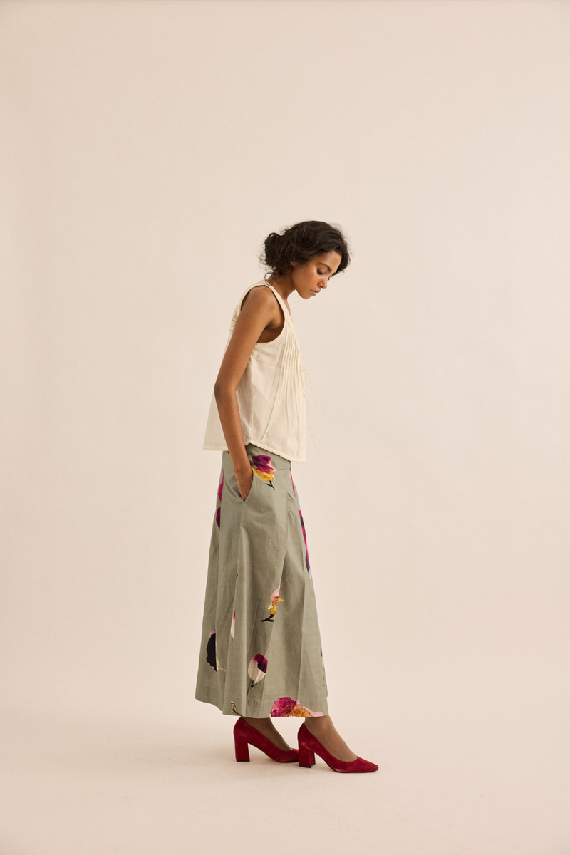 White Thistle Top mul top/shirt by Khara Kapas in ivory for women Worldwide