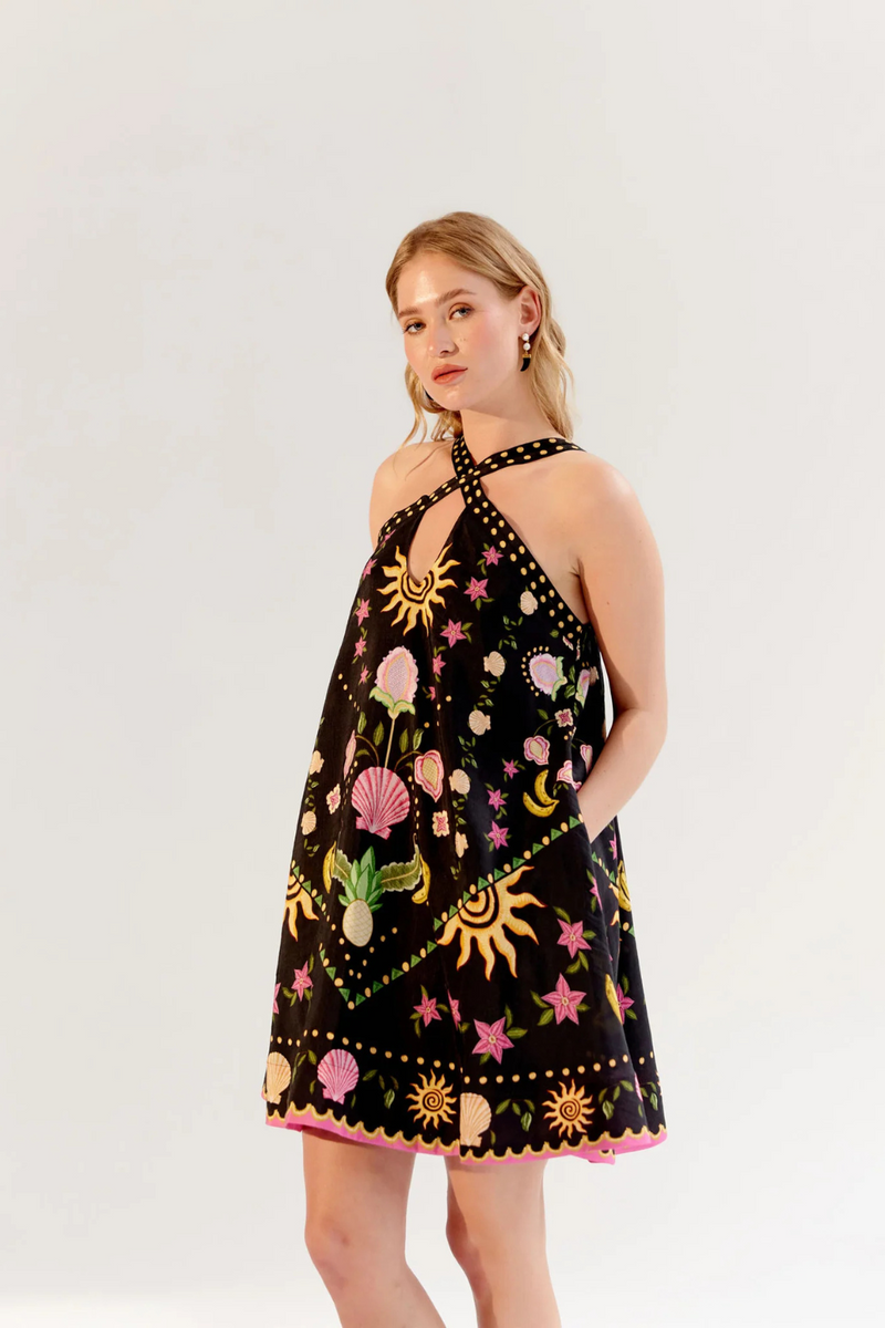 Aida Mini - Seashell (Black) linen by NOIB for women Worldwide