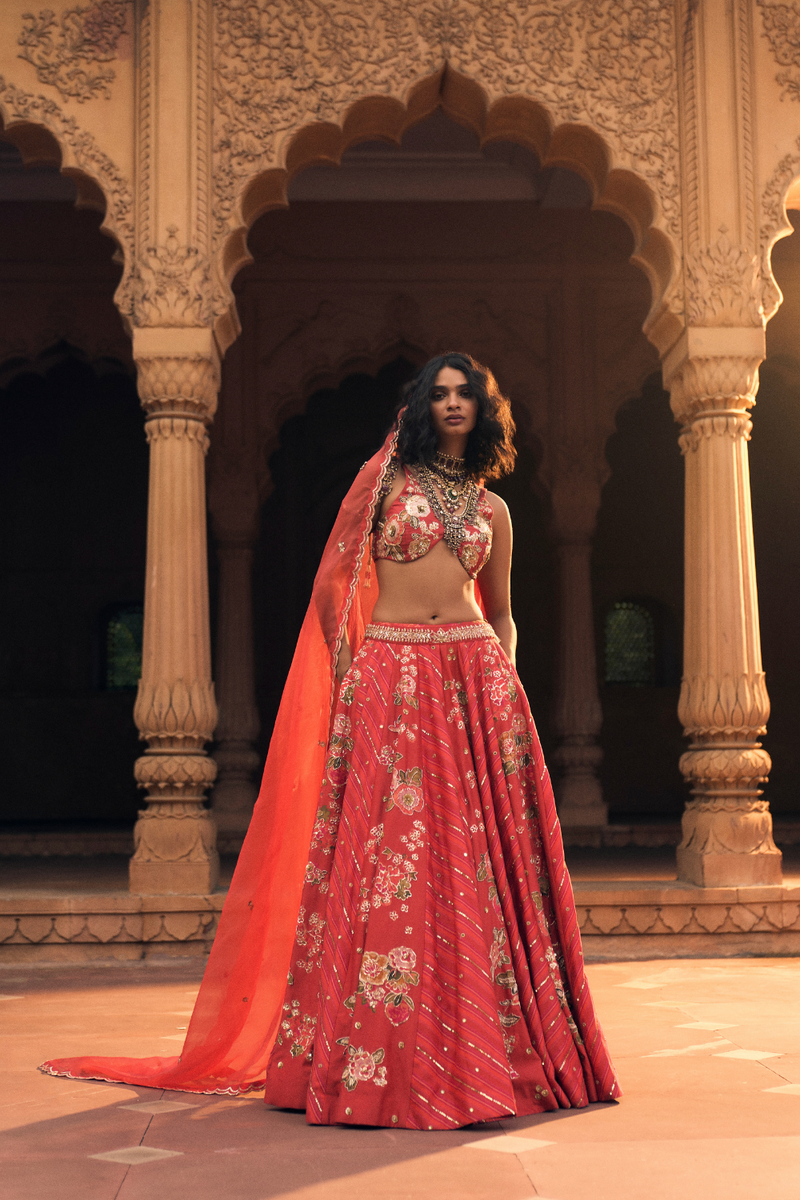 PH-2485 
Lehenga 
Blouse 
Dupatta Set by Paulmi & Harsh for women Worldwide