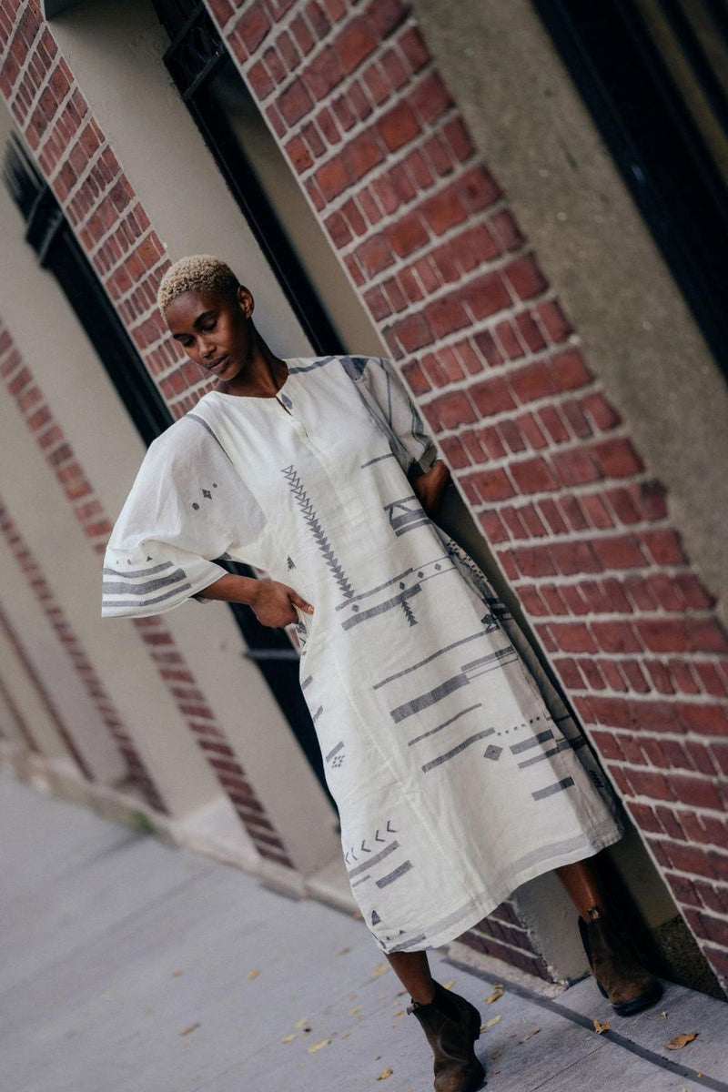 Oversized sleeve straight-cut dress Dress by World of Crow for women Worldwide