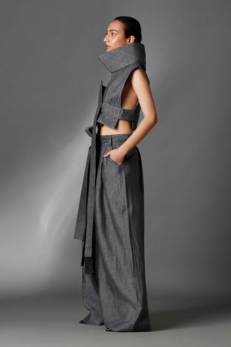 Hardy Trousers-Steel Grey by Chola in grey color for women Worldwide