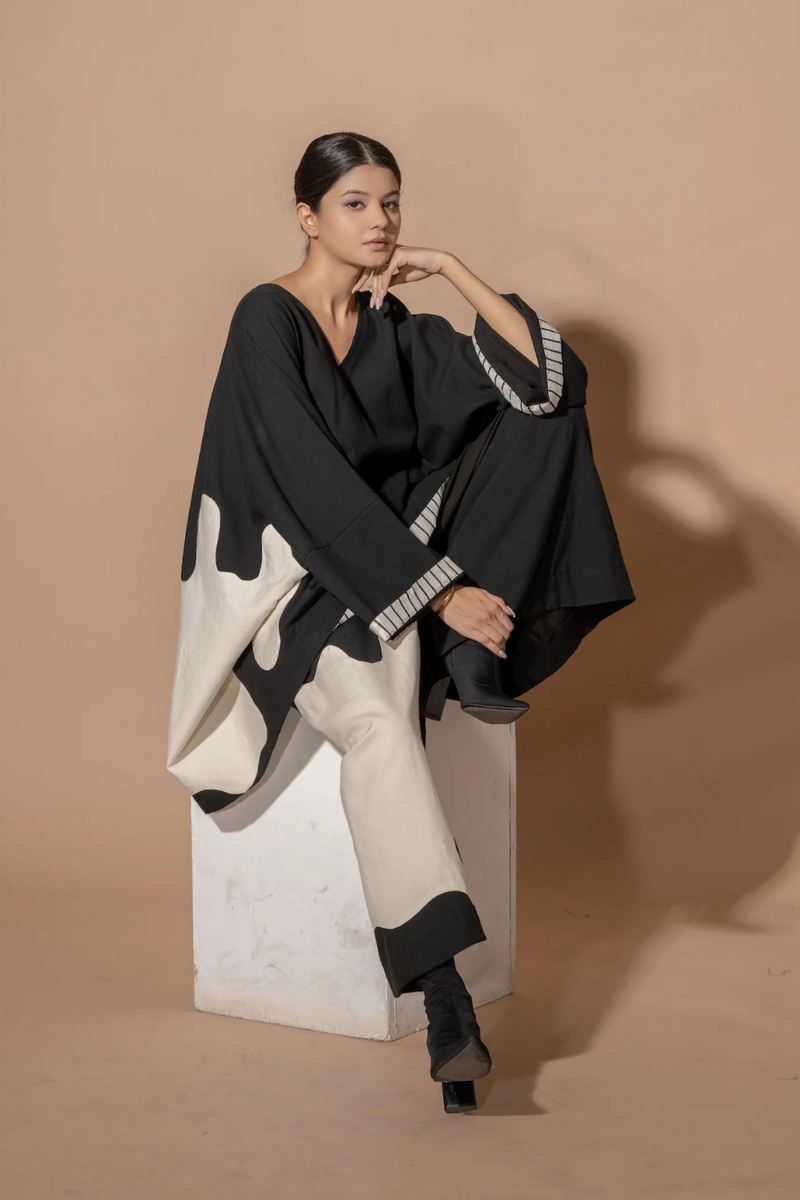 Cumin Shirt 100% cotton matty tops and shirts by Stoique in black, natural for women Worldwide