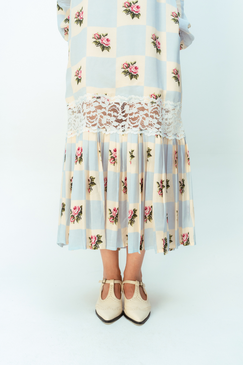 MOONLIT GROVE DRESS crepe dress by Ode to Odd in blue for women Worldwide