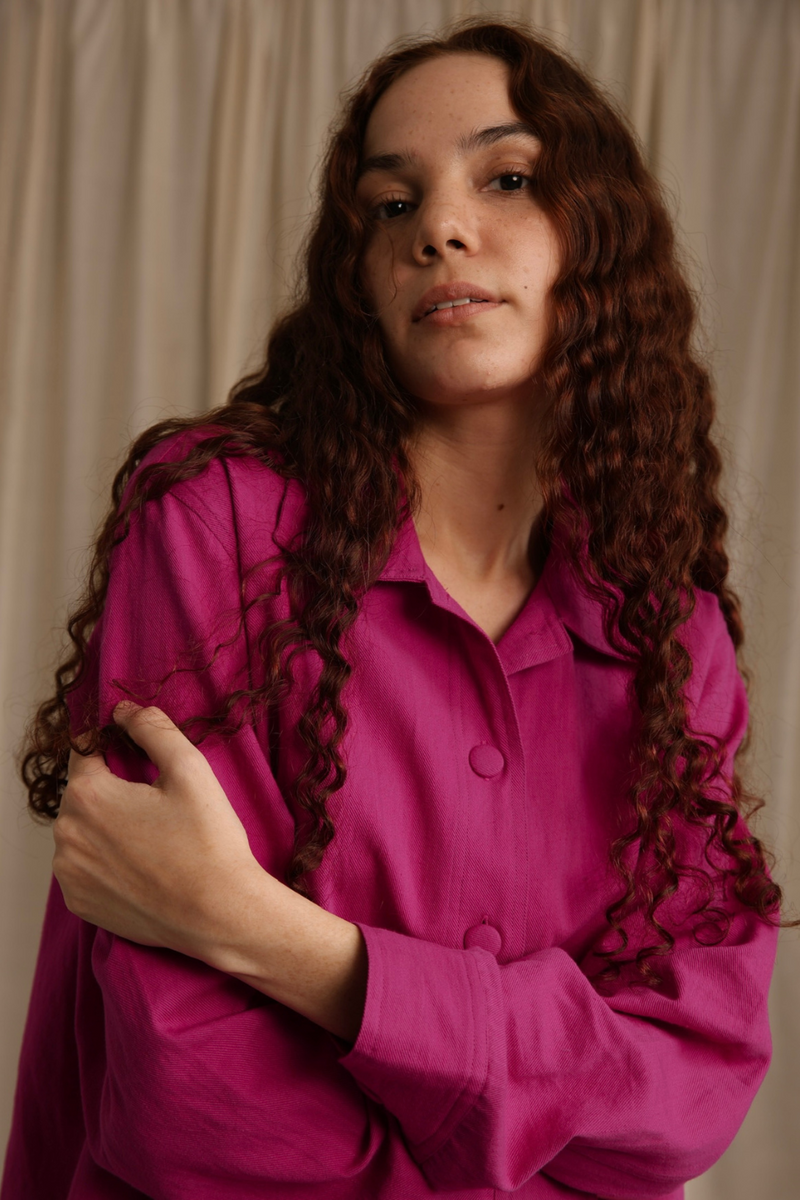Donna Jacket cotton by MASON AND MILL in pink color for women Worldwide