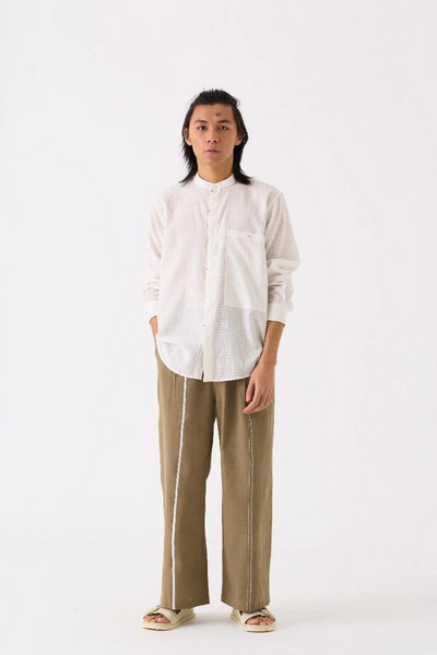 BAND COLLAR SHIRT - WHITE