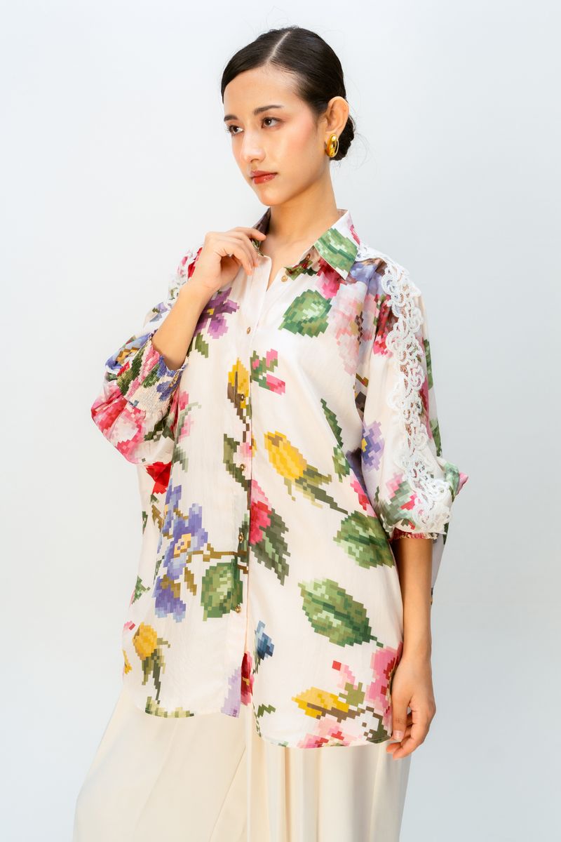 LILAC DRIFT SHIRT silk top/shirt by Ode to Odd in multi for women Worldwide