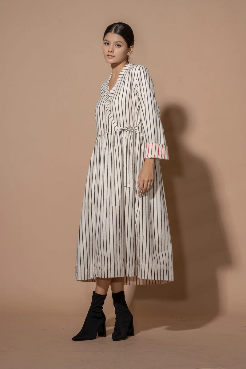Oregano Dress 100% cotton dresses by Stoique in black, natural, red for women Worldwide
