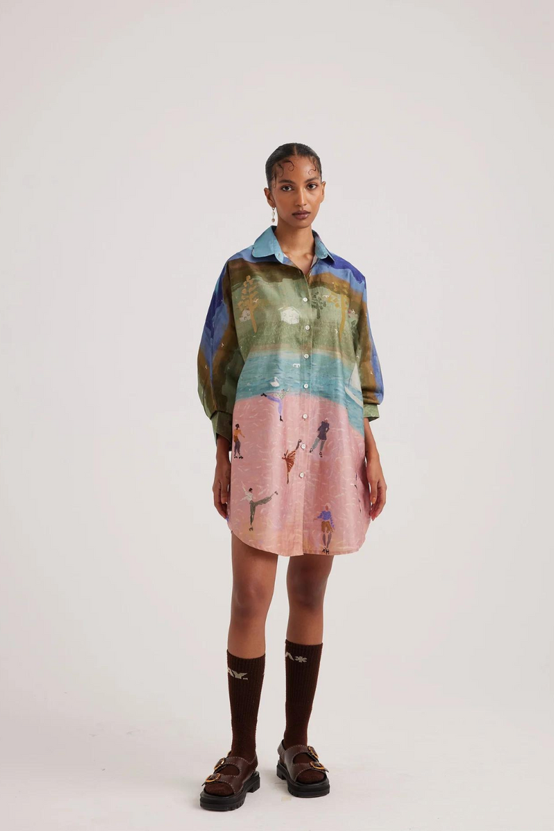 Como Long Shirt-Skater satin by CORD for women Worldwide