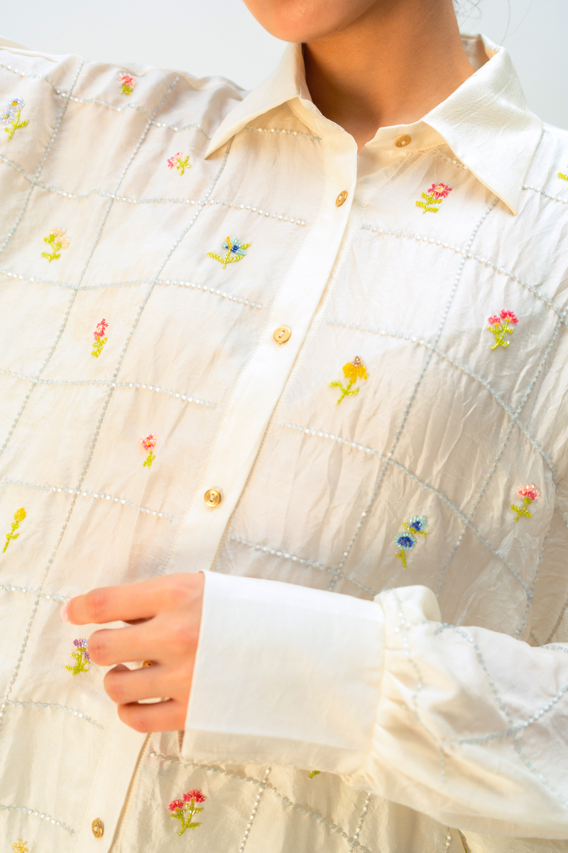 TWILIGHT ORCHARD SHIRT silk top/shirt by Ode to Odd in off white for women Worldwide