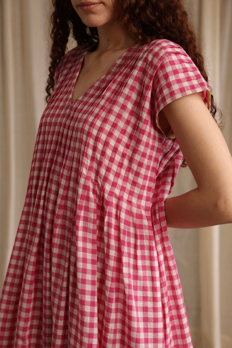 Darla Dress cotton by MASON AND MILL in pink color for women Worldwide
