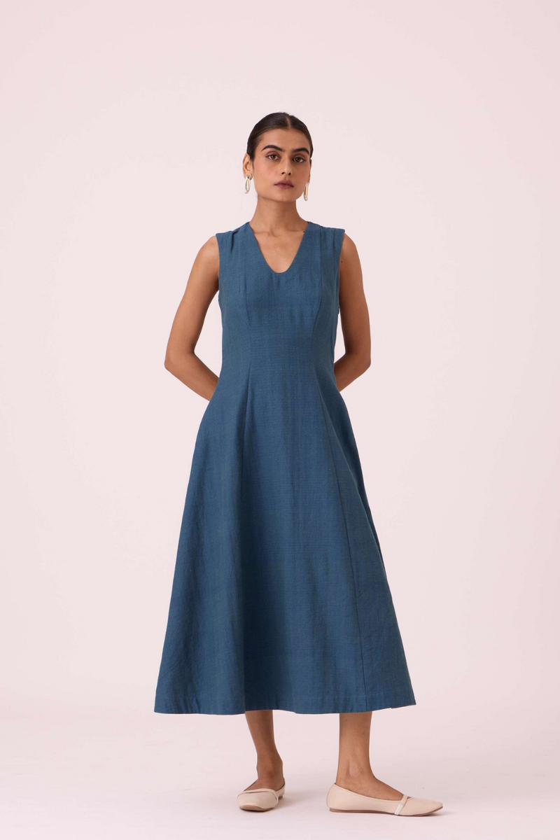 Emy Blue Handwoven Dress cotton by The Summer House in pink color for women Worldwide