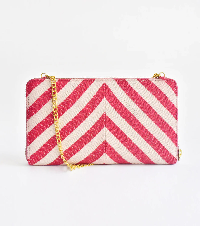 Stripe-it-red Clutch Bags by Khara Kapas for women Worldwide