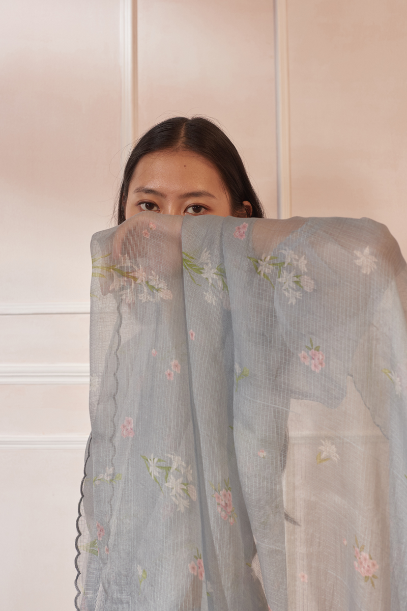 Rajnigandha & Periwinkle Kota Silk Sari silk by Nadiya Paar in blue color for women Worldwide