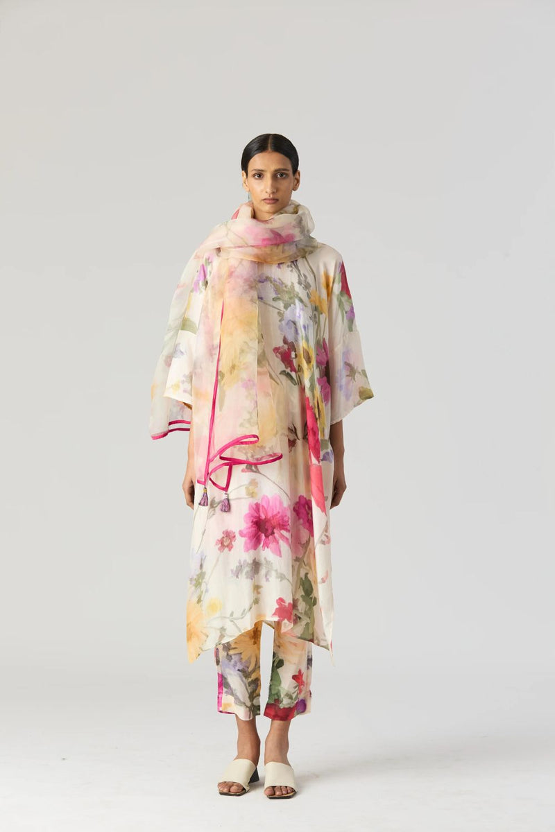 MARIA DUPATTA organza by Yam in white color for women Worldwide