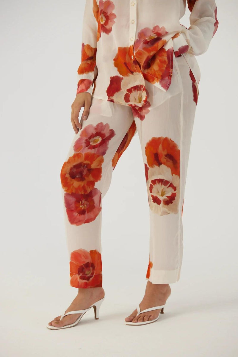 VALENTINE CREPE COORD SET Co-ord Sets by Yam in white color for women Worldwide