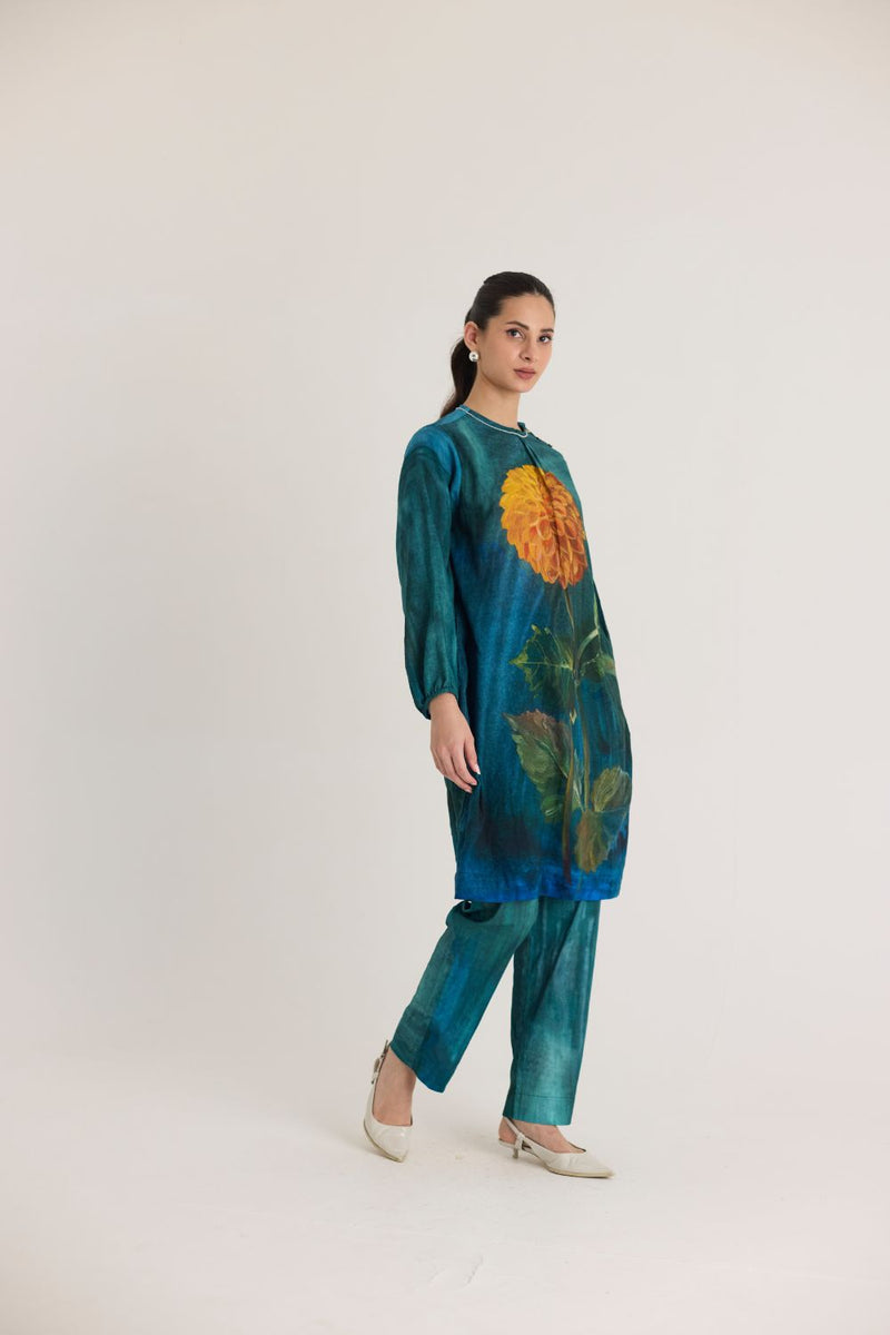 DILLY DALLY TWILL KURTA SET mul by Yam in multi color for women Worldwide
