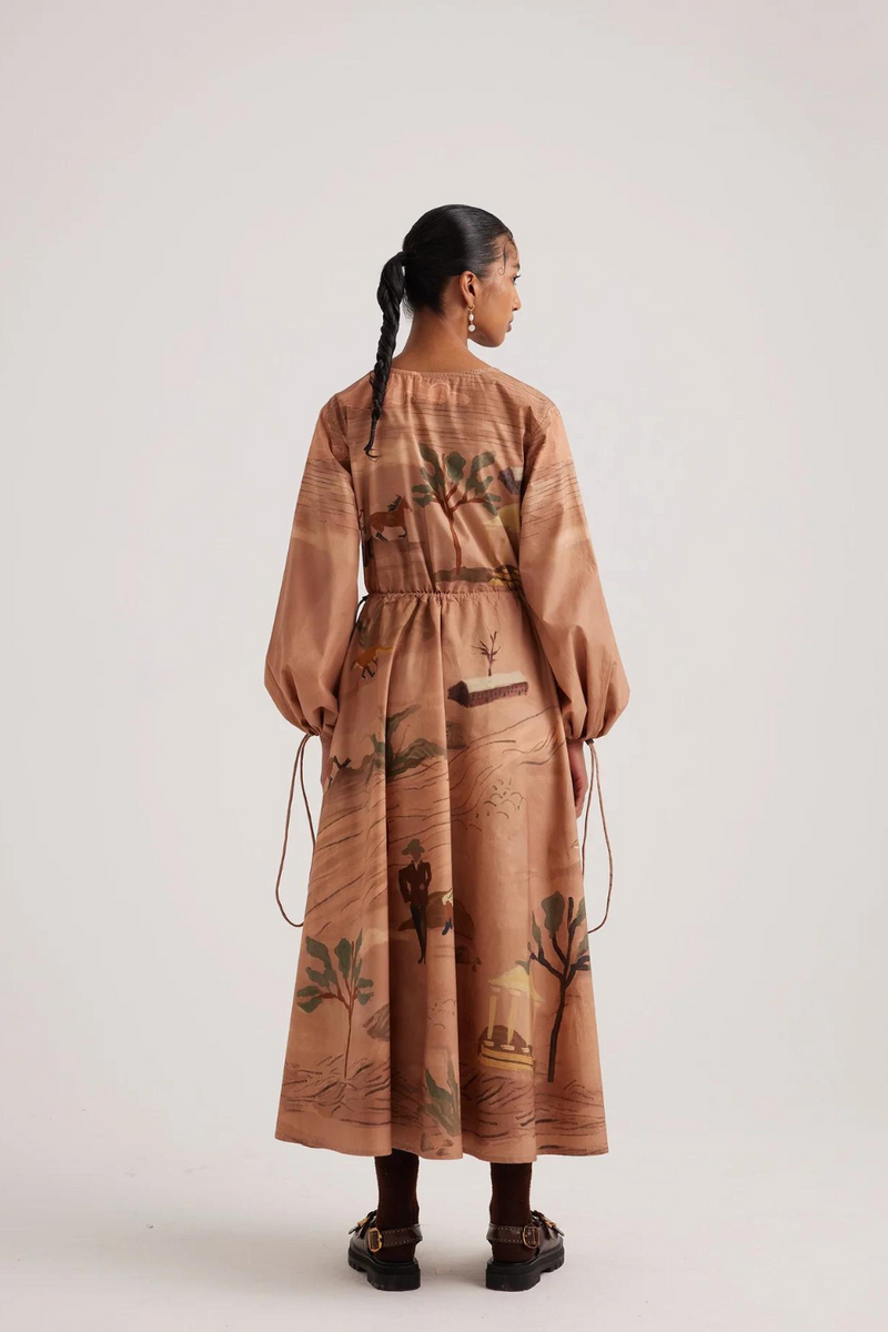 Drawstring Dress-Derby satin by CORD for women Worldwide