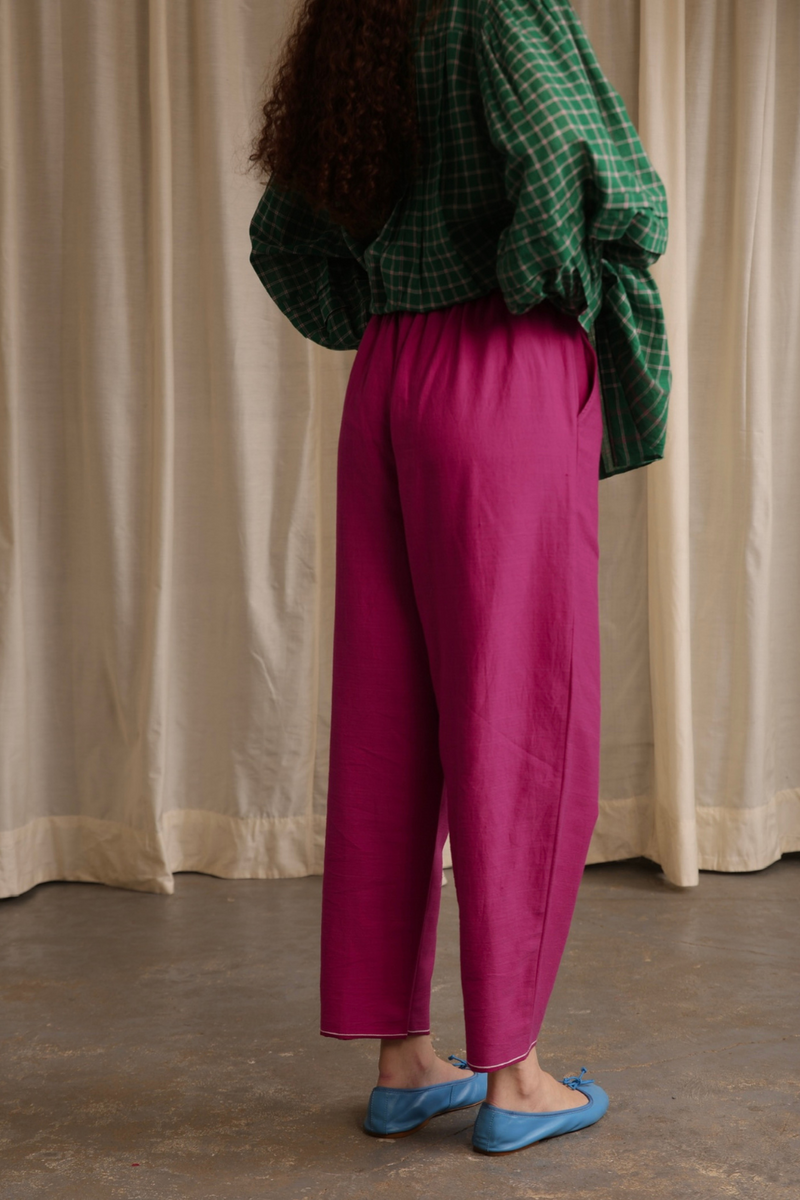 Luca Pants cotton by MASON AND MILL in pink color for women Worldwide