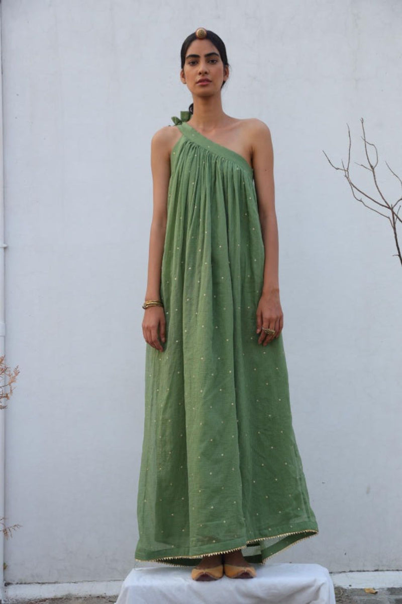 Azal gown by Khara Kapas in green for women Worldwide