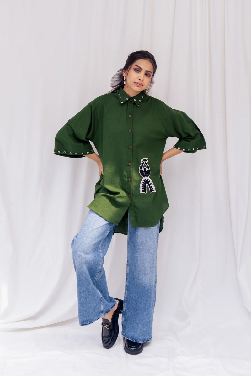 Zuri Handloom Shirt cotton by JodiLife for women Worldwide