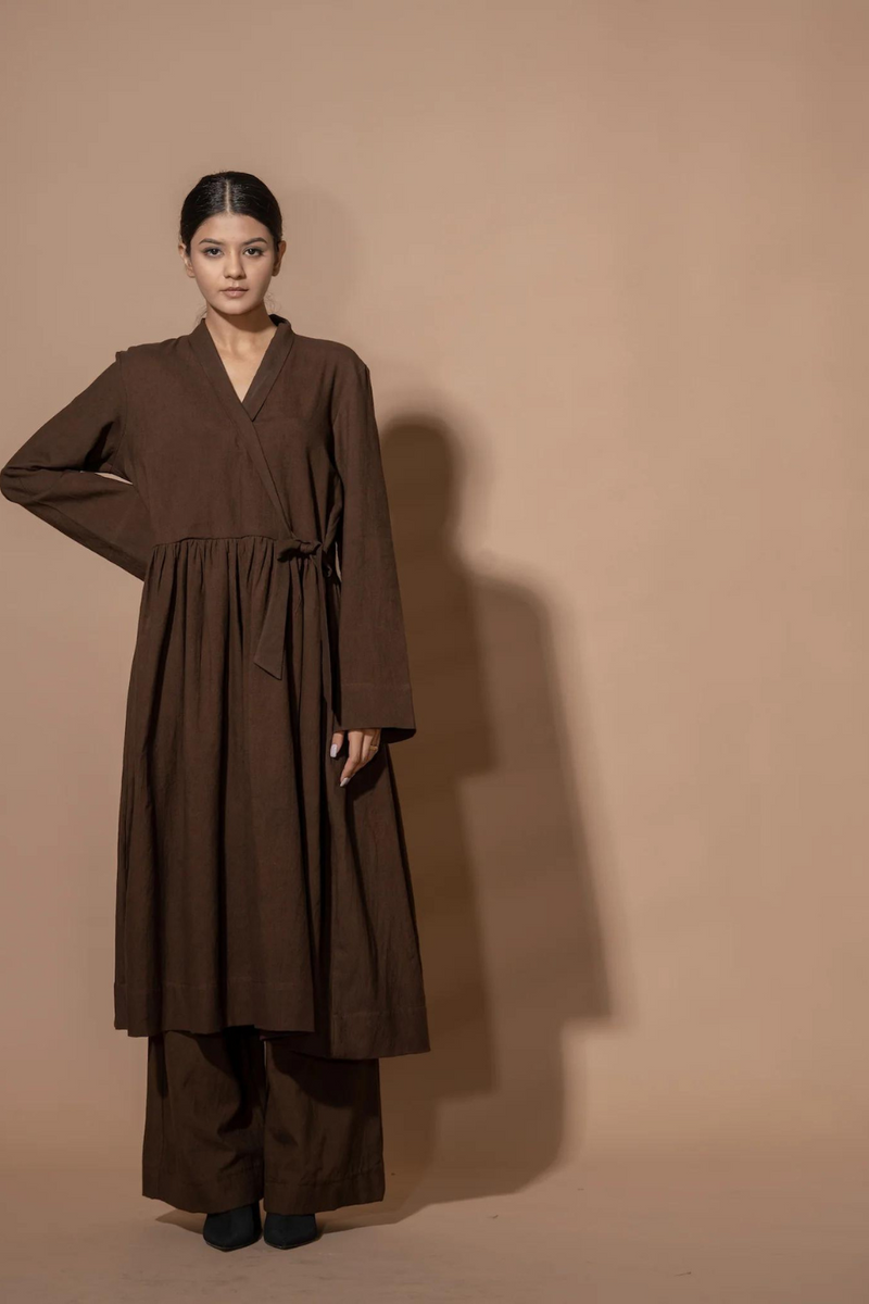 Sesame Dress cotton matty dresses by Stoique in brown for women Worldwide