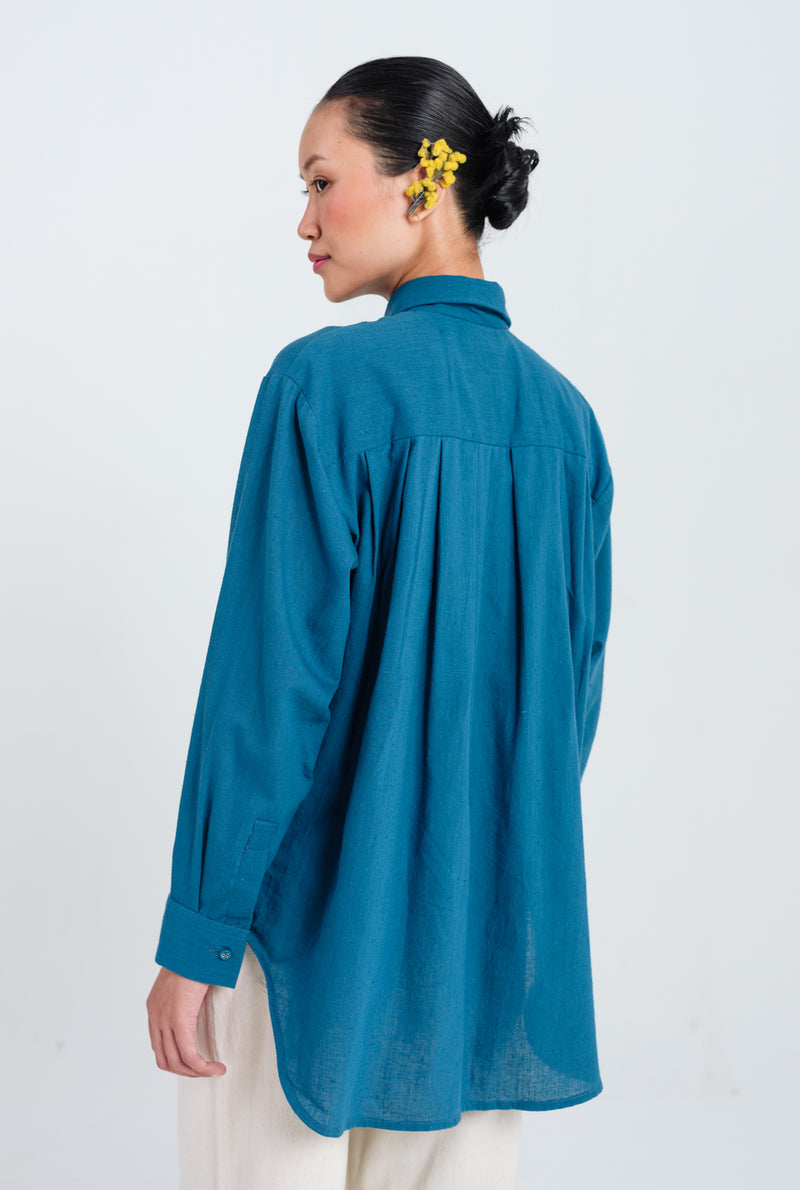 Ether Handloom Shirt kala cotton top/shirt by JodiLife in blue for women Worldwide