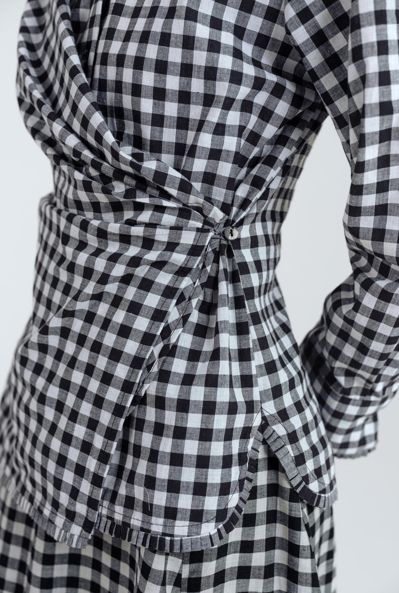 Groove Handloom Wrap Shirt handwoven cotton top/shirt by JodiLife in black, white for women Worldwide