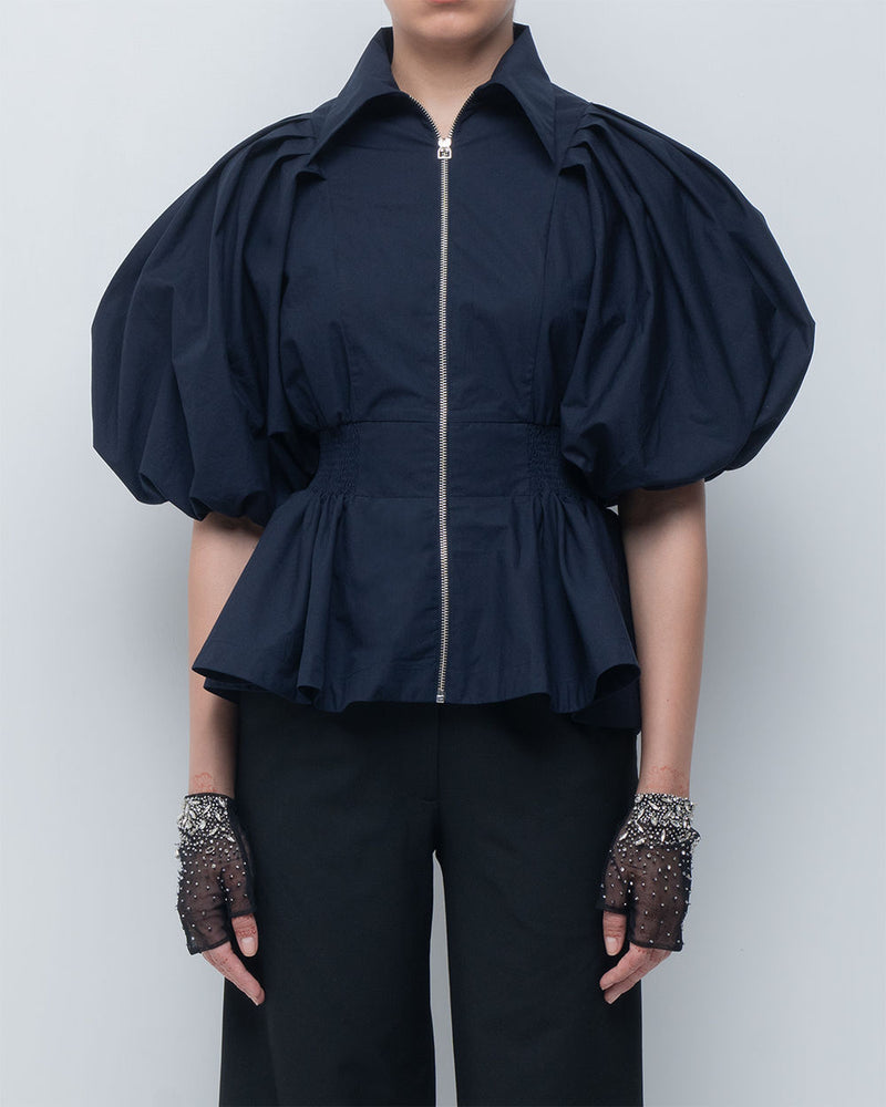 Poppy Top cotton top/shirt by Leh Studios in blue for women Worldwide