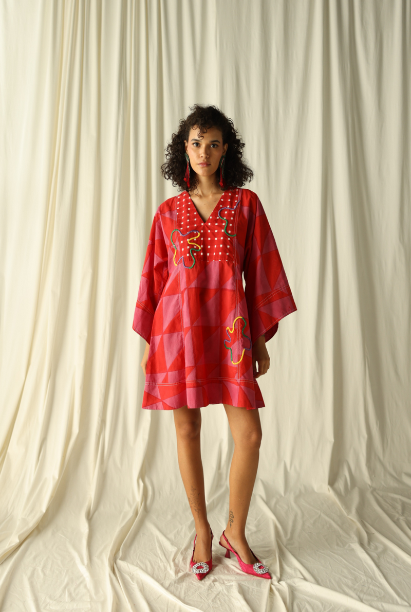 ANDRETTA EMBROIDERED SHIFT DRESS by JodiLife in pink for women Worldwide