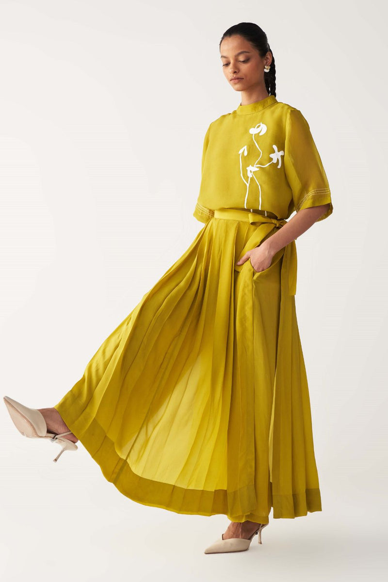 POPPY TOP-LIME organza by THREE for women Worldwide