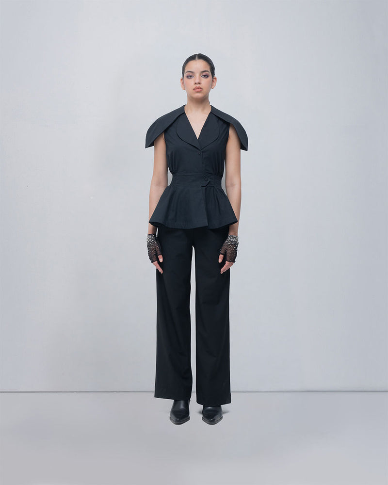 Daria Top viscose top/shirt by Leh Studios in black for women Worldwide