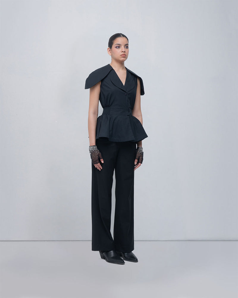 Daria Top viscose top/shirt by Leh Studios in black for women Worldwide