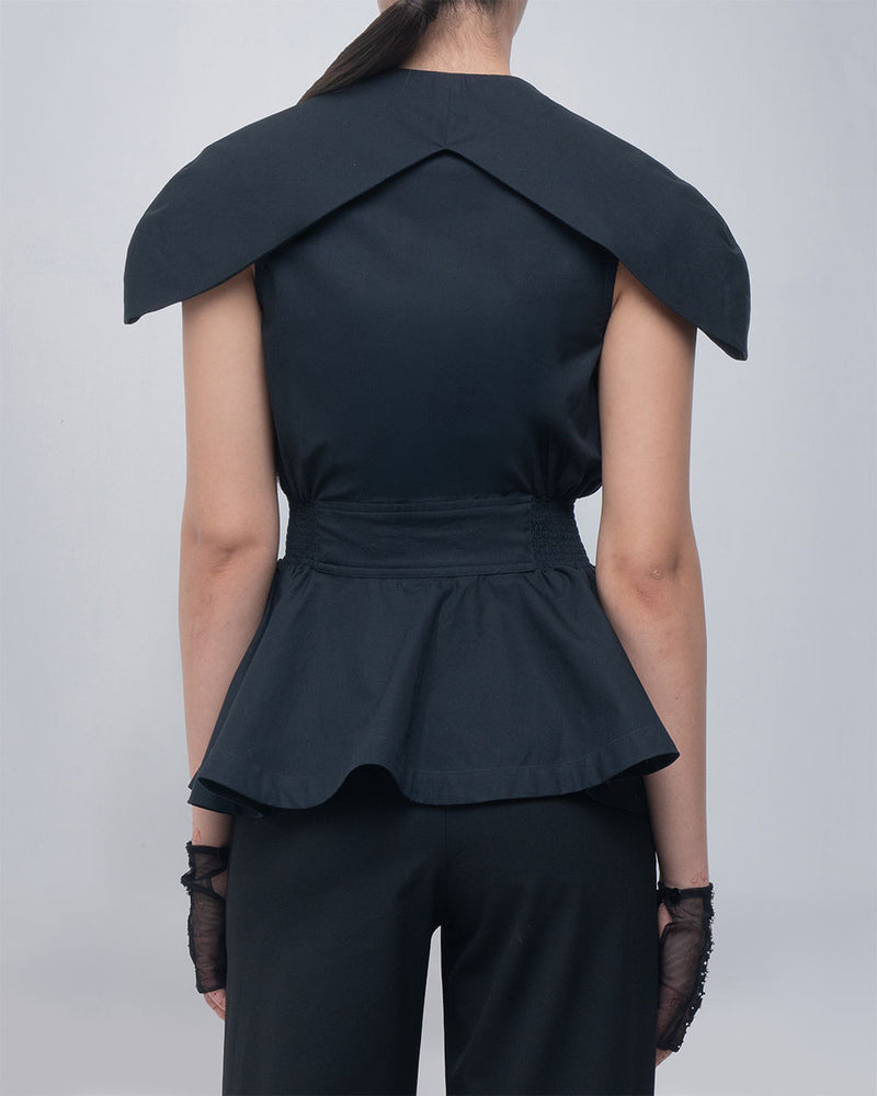 Daria Top viscose top/shirt by Leh Studios in black for women Worldwide