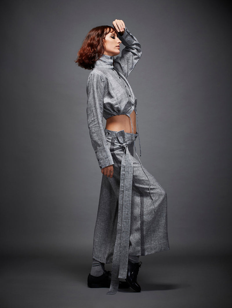 OLIVIA TROUSER by Chola in grey color for women Worldwide