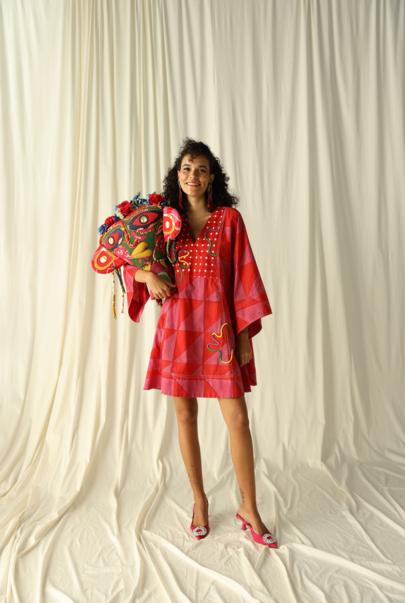 ANDRETTA EMBROIDERED SHIFT DRESS by JodiLife in pink for women Worldwide