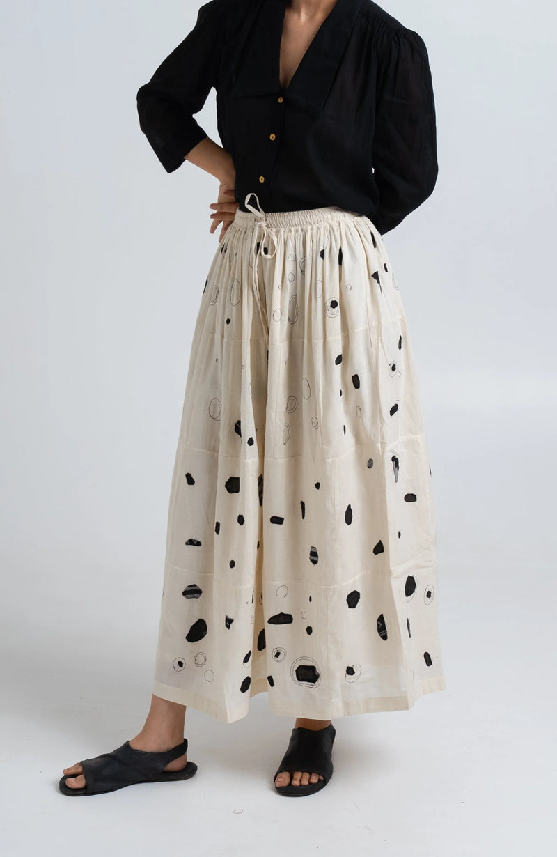 Crow Artisan Skirt — Black White