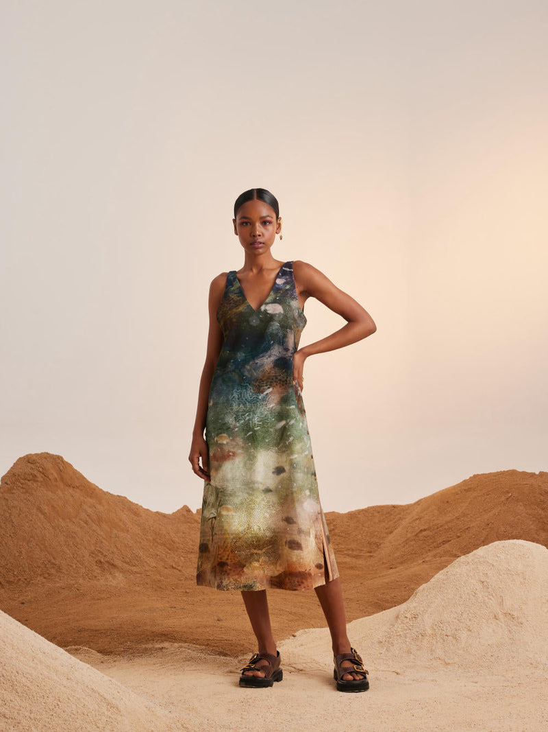 Zen Dress-Underwater rayon Dress by CORD for women Worldwide