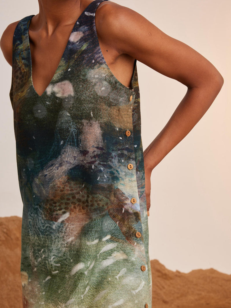Zen Dress-Underwater rayon Dress by CORD for women Worldwide