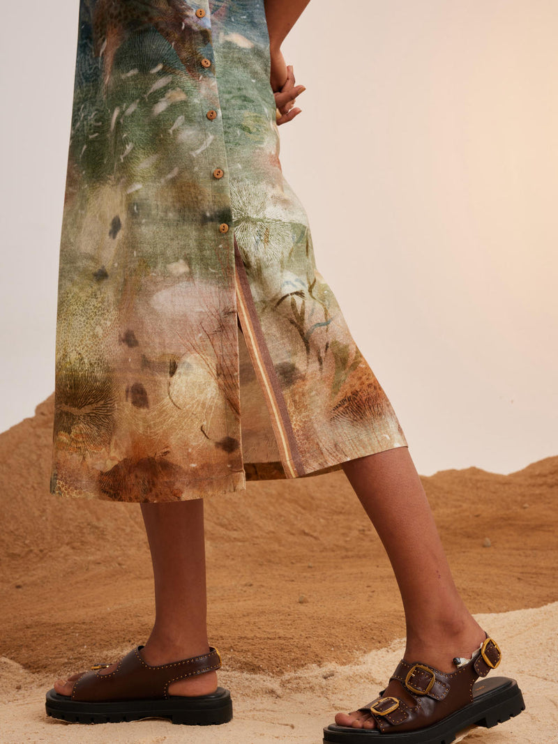 Zen Dress-Underwater rayon Dress by CORD for women Worldwide