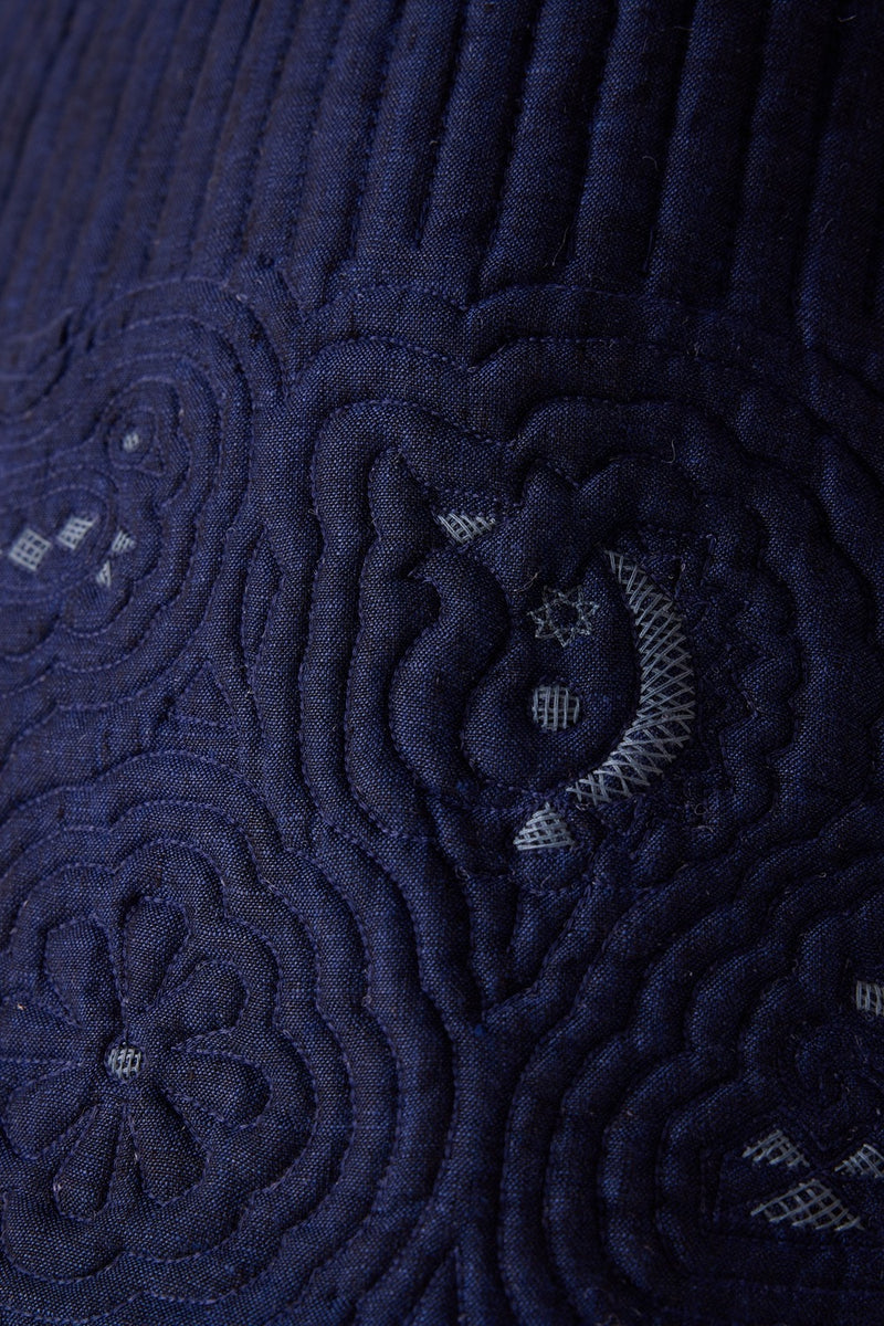 Toni Blue Quilted Linen Top