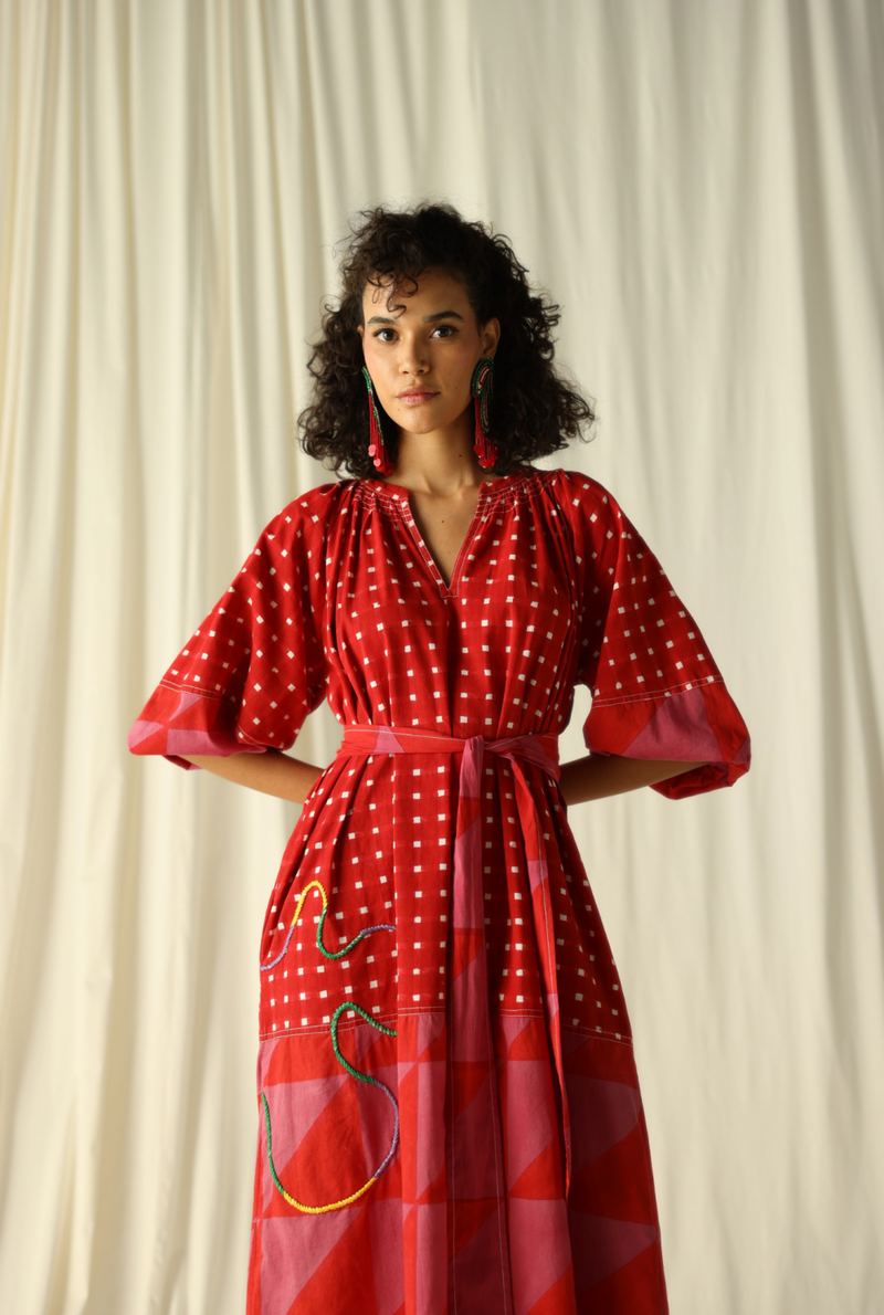 ANDRETTA EMBROIDERED PEASANT DRESS by JodiLife in pink for women Worldwide